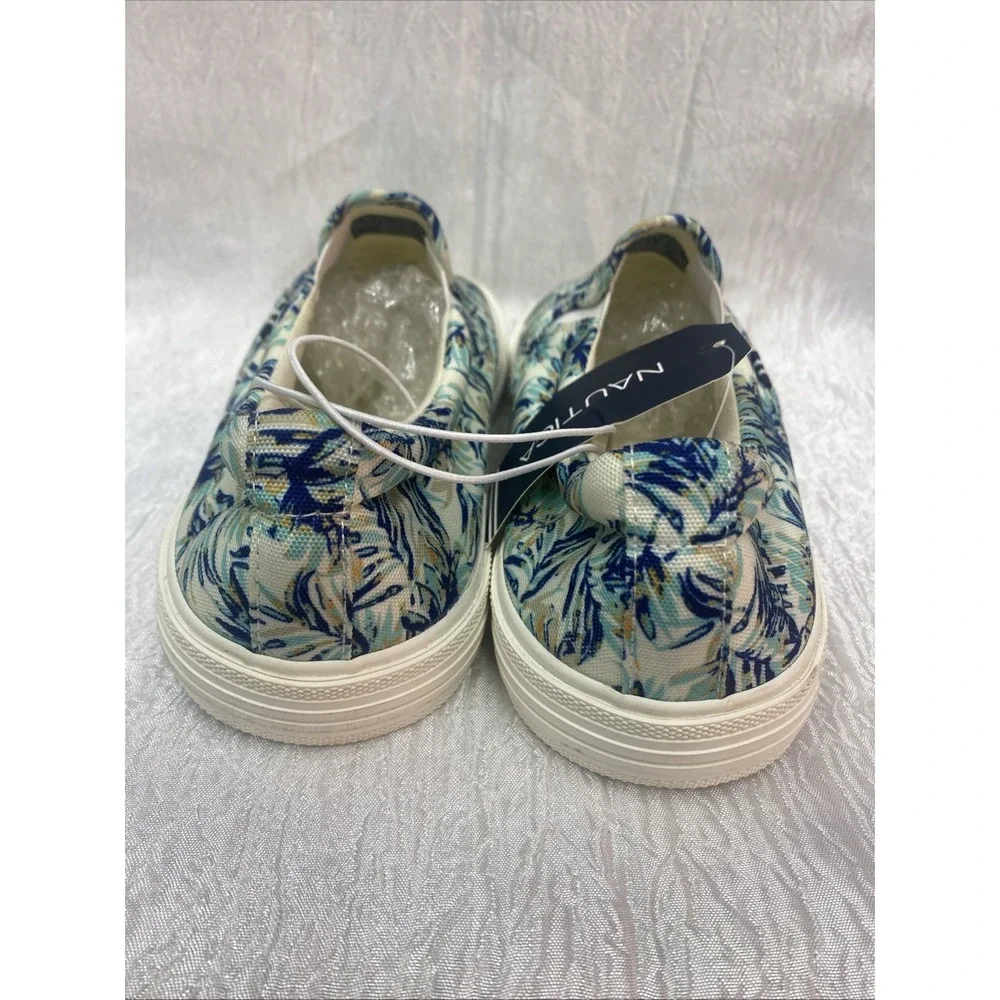 Nautica SLIP ON Shoes Sneakers CANDLER blue floral Navy Palm Men's Size 8.5 New!